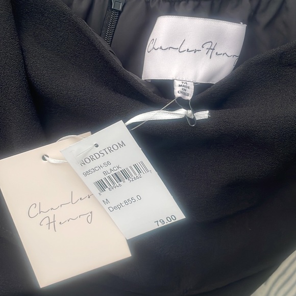 NWT Charles Henry Black Off the Shoulder Dress - Picture 5 of 7